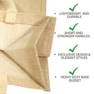 LMC Global personalizado duradero respetuoso con el medio ambiente OEM venta al por mayor bolsa de almuerzo de yute reutilizable cierre de cremallera para oficina/escuela/picnic/playa - Product Image 5