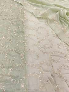 Tissu en dentelle à sequins brodés de perles pour Abaya, Kaftan, vêtements de mode, textile personnalisé, exportateur en gros - Product Image 3