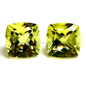 Forma de cojín de cuarzo Limón, tablero de ajedrez 3A de calidad, corte de cuarzo Limón, fabricación de joyas DIY, piedras preciosas sueltas, cuarzo limón amarillo grande - Product Image 4