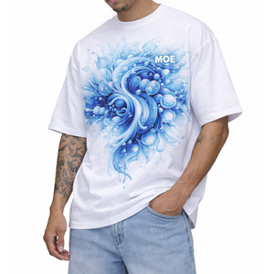 Camiseta de algodón premium transpirable de 240 GSM para hombre, talla grande, estampado digital, ropa urbana, marca privada, OEM, venta al por mayor - Product Image 3