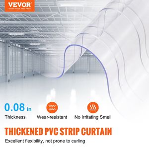 8 \ "larghezza X 150 'lunghezza striscia di tenda in PVC porta trasparente a coste rotolo di plastica sfuso per magazzini centri commerciali garage - Product Image 2