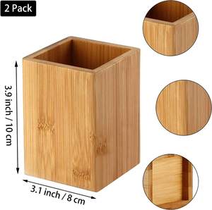 Porte-stylos en bambou et support de cartes de visite pour bureau, maison, école - Product Image 4