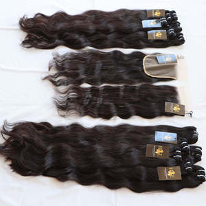 100% indien brut Temple cheveux faisceau armure cheveux humains brésilien brut bouclés vierge cheveux humains faisceaux avec fermeture frontale - Product Image 2