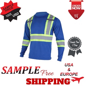 Camisa de Seguridad de Alta Visibilidad para Hombre, Reflectante, con Rayas, Manga Larga, Ropa de Trabajo Transpirable de Secado Rápido, Uniforme OEM 2026 - Product Image 4