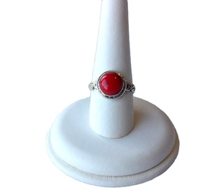 Natural Red Coral <b>Statement</b> <b>Ring</b> 925 Silver Women Party Custom Sized OEM Channel Technology Classic Band Look - Product Image 3