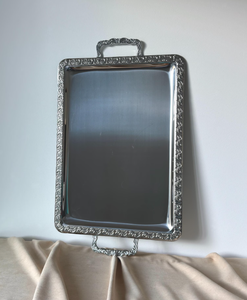 Elegant Rectangular Metal Serving <b>Tray</b> with Handles Luxury <b>Mirror</b> Polish Stainless Steel Decorative Plate for Hotel Wedding <b>Tray</b> - Product Image 3