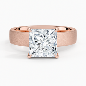 Bague de fiançailles solitaire en moissanite taille princesse 2 carats, sertie de griffes classiques - Product Image 5