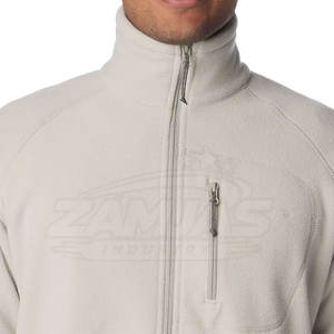 Chaqueta de forro polar con cremallera completa, de color liso, para adultos, con diseño de logotipo personalizado. - Product Image 3