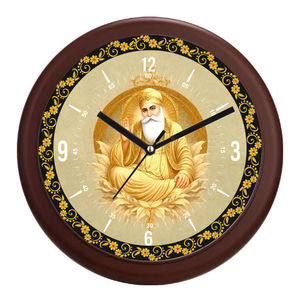 Luxury Personalized Guru Nanak Dev Ji Wall Clock Gold Finish Plastic Home Decor <b>Gift</b> <b>Set</b> for Christmas & Mother's Day - Product Image 4
