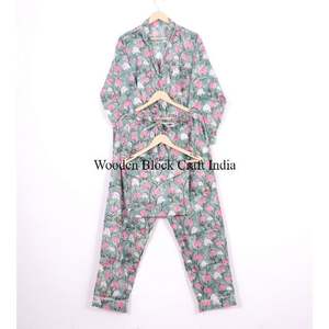 ชุดนอนลำลองลายดอกโบโฮ ผ้าฝ้ายทอ 100% ระบายอากาศได้ดี สวมใส่สบายสำหรับทุกวันและกลางคืน สำหรับผู้หญิง - Product Image 5