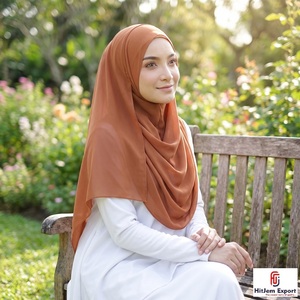 High Quality Chiffon Hijab Scarf Custom <b>Silk</b> Feel <b>Head</b> <b>Wrap</b> Shawl OEM ODM Manufacturing Service Provider - Product Image 6