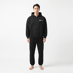 Ensemble de survêtement de luxe personnalisé de haute qualité avec sweat à capuche zippé et pantalon de jogging oversize pour homme - Product Image 1