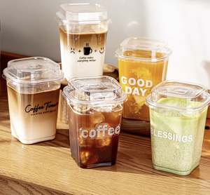 Clear PET Plastic Cups with Flat Lids (<b>Takeaway</b> Drink Cups) 16oz, 20oz - Product Image 3