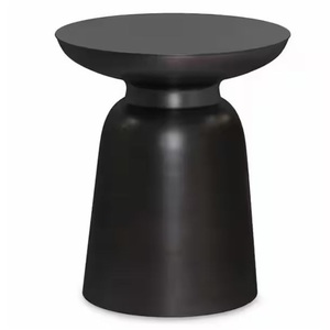Table d'appoint contemporaine en bois rayé et incrustations blanches, table de bout de canapé, table d'angle pour salon - Product Image 5