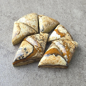 Cabochon de Jaspe Biscuit Naturel, Forme Triangulaire, Dos Plat, Calibré, Pierre Précieuse Non Montée - Product Image 2