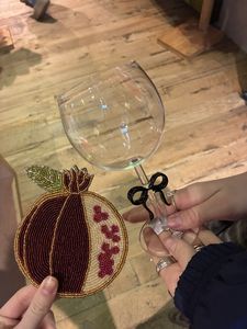 Handmade Beaded Cocktail Coaster <b>Set</b> <b>Square</b> Fabric Vintage Design Mats & Pads - Product Image 2