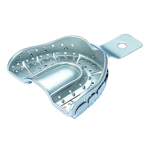 Plateau d'empreinte perforé Azicon - Plateau d'empreinte orthodontique supérieur et inférieur en acier inoxydable réutilisable et autoclavable pour laboratoire dentaire - Product Image 1