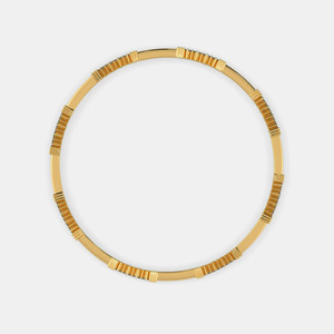 Double Rail Diamond Bar Station Gold <b>Bangle</b> <b>Bracelet</b> - Product Image 4