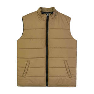 Men's Quilted <b>Vest</b> Solid Color Stand Collar Zipper Closure Polyester Winter Sleeveless Glossy Puffer Jacket <b>Vest</b> Custom logo men - Product Image 1
