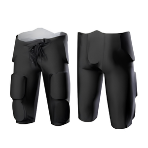 Pantalon de football avec protections intégrées, taille haute, pour adulte, unisexe, noir, blanc, bleu marine, rouge royal, vert, jaune, orange, pour maroon, gris, 7 protections - Product Image 3