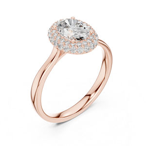 14K Rose Gold Oval & Round Lab-Grown <b>Diamond</b> Ring for Women | Bridal Wear | New Grown <b>Diamond</b> - Product Image 6