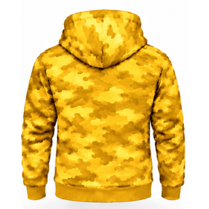 Custom Bright Yellow <b>Camo</b> Tracksuit Zip Up Hoodie with Drawstring <b>Jogger</b> Sweatpants Two Piece Athletic Outfit for <b>Men</b> and Women - Product Image 3