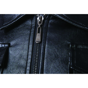 Leather <b>Jacket</b> Sheepskin Slim Fit Winter <b>Plus</b> <b>Size</b> Zipper Windproof Breathable Custom OEM ODM Wholesale Supplier - Product Image 6