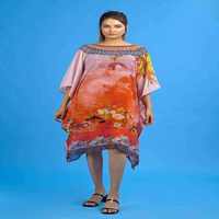 Robe Kaftan Moderne Unie pour Femme, Bretelles Fines, Coupe Ample, Tenue de Plage, Tunique d'Été |   Vêtements décontractés de style bohème pour les vacances |   Exportation Inde