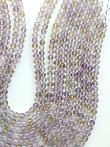 สร้อยคอพลอยลูกปัดอะเมทรินทรงกลมเรียบธรรมชาติ, ลูกปัดอะเมทรินทรงกลมเรียบสำหรับทำเครื่องประดับอัญมณีชั้นดี - Product Image 5