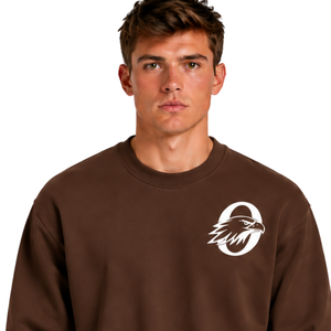 Chocolate <b>Brown</b> Men Sweatshirt Crew Neck <b>Long</b> <b>Sleeve</b> Pullover Casual Fleece <b>Top</b> Customized Logo Streetwear Winter Sportswear - Product Image 3