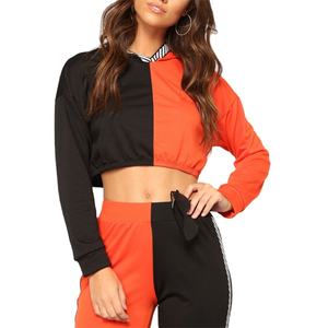 Best Quality Casual Cropped Half Zipper Hoodie Women Long Sleeve Quick Dry Breathable Fleece Polyester Cotton Fashionable Winter - Product Image 2