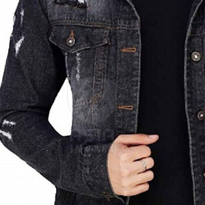 Classic Men Jeans Jacket Casual Outerwear with <b>Button</b> Closure Stylish Streetwear Fashion Winter Jacket - Product Image 4