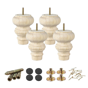 Pieds de meubles décoratifs en bois massif tourné pour canapé et chaise - Qualité supérieure, robustes et résistants pour salon et appartement, OEM - Product Image 5