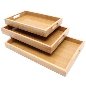 Bandeja de Servir de Madera Hecha a Mano de Primera Calidad, Bandeja Decorativa de Madera Natural para Desayuno, Café, Té, Aperitivos, Frutas y Mesa de Comedor - Product Image 2