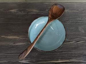 Cuillère de cuisine en bois naturel, faite à la main, design classique, ustensile de cuisine pour remuer et servir, 10 ml, écologique, durable, ustensiles de cuisine en bois - Product Image 1