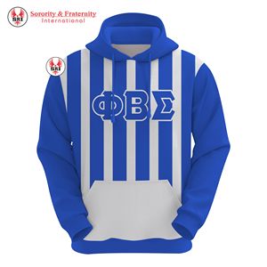 เสื้อฮู้ดกันหดตัว เป็นมิตรกับสิ่งแวดล้อม แบรนด์ Phi Beta Sigma สไตล์ลำลอง ออกกำลังกาย สตรีทแวร์ ปักโลโก้ตามสั่ง - Product Image 2