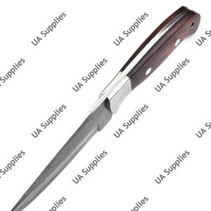 มีดสกินเนอร์เหล็กดามัสกัสแบบเต็มด้าม ด้ามไม้โรสวูด ปลายหยดน้ำ คมกริบ สำหรับงานกลางแจ้ง ทำเองได้ ระดับมืออาชีพ ใบมีดคงที่ สำหรับล่าสัตว์ - Product Image 2