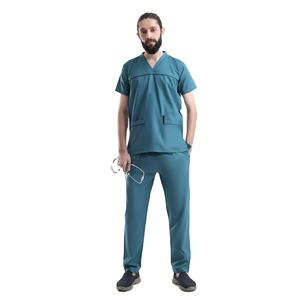 Uniforme Médico para Hombre, Conjunto de Parte Superior e Inferior, Algodón Premium, Cómodo y Transpirable, Uniforme de Trabajo para Hospital - Product Image 2