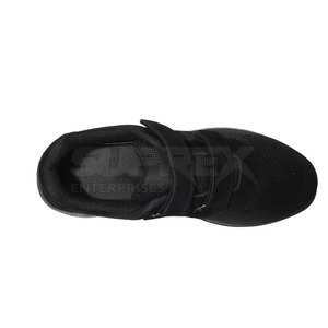 2026 Low MOQ Comfortable Breathable Black Knitted Casual Shoes with <b>Adjustable</b> <b>Strap</b> Lightweight Rubber Sole All Seasons Use - Product Image 4