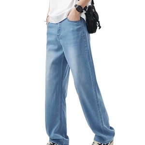 Nouveau Pantalon en jean décontracté pour homme, coupe droite et ample, en toile légère, délavé à l'acide, respirant et écologique, de haute qualité, vente en gros - Product Image 1