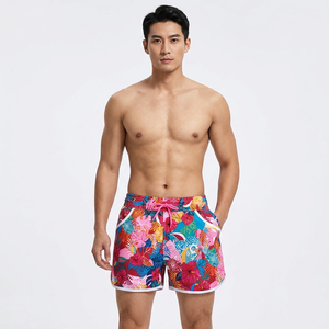 Shorts de Baño para Hombre con Estampado Floral, Cintura Media, Cordón Ajustable, Secado Rápido, Casuales - Product Image 2