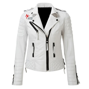 Nouvelles Vestes en Similicuir Souple pour Femme Automne Hiver 2026 – Blanches, Rouges, Noires, Vertes, en PU avec Fermetures Éclair – Style Moto Urbain en Cuir Véritable - Product Image 1