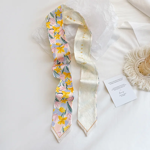 Decorative Silk Bag Strap Oil Painting Style Small Ribbon Long Scarf Belt Fashion <b>Headband</b> Spring and Summer Thin Streamer - Product Image 6