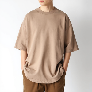 T-shirt Oversize en Coton Peigné 100% (220-240 GSM) à Épaules Tombantes, Coupe Boxy, Grammage Lourd, Style Streetwear, avec Personnalisation OEM ODM - Product Image 6