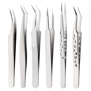 Pinces à cils professionnelles finition satinée, pinces à volume pour extensions de cils, pointe fine - Product Image 1