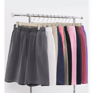 Pantalones Cortos Bermuda de Algodón de Color Sólido para Hombre, Cintura Media, Elásticos, Transpirables, Casuales, con Bolsillos - Product Image 5