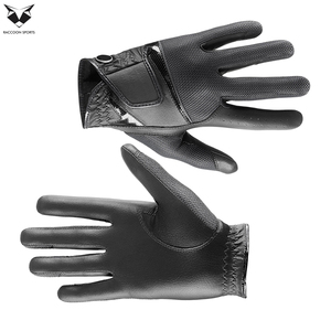 Guantes de Montar a Caballo de Cuero Genuino Negro, Talla L, Producto de Última Moda, Transpirables - Product Image 5