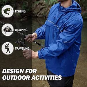 Veste de pluie imperméable et respirante à capuche pour homme, haute performance, pour la randonnée en extérieur et la ville, par Dress Sports - Product Image 3