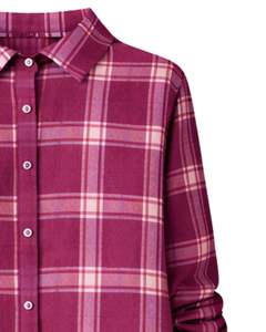 Vestido camisero a cuadros marrón para mujer, de manga larga, con botones, informal, midi, con bolsillos, para uso diario, suministros OEM personalizados - Product Image 5