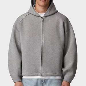 Sudadera con capucha con cremallera, extragrande, holgada, de corte regular, de alta calidad, para hombre, impermeable, 100% algodón, de invierno, con logo personalizado - Product Image 5